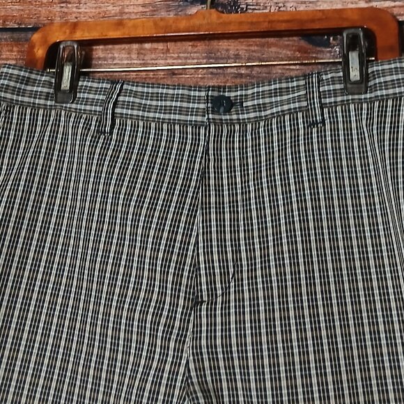 Adidas Golf Shorts Mens 34Tan Black Plaid Lightweight Performance Activewear - Picture 3 of 8